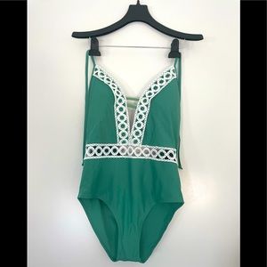 Cupshe Retro Green One Piece Swimsuit